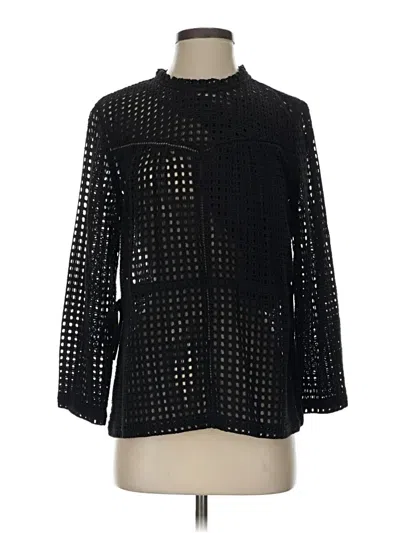 Pre-owned Point Sur Long Sleeve Blouse In Black