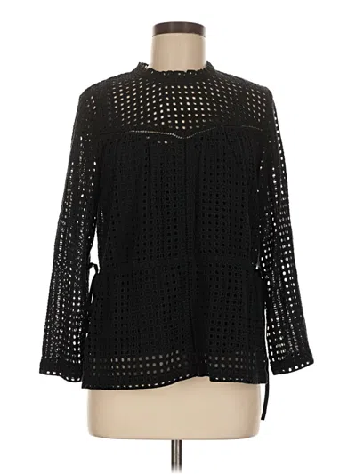 Pre-owned Point Sur Long Sleeve Blouse In Black