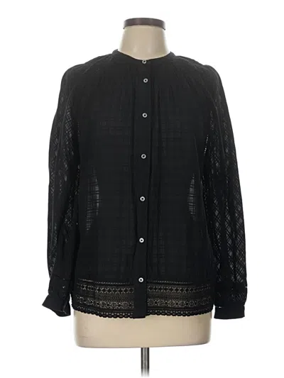 Pre-owned Point Sur Long Sleeve Blouse In Black