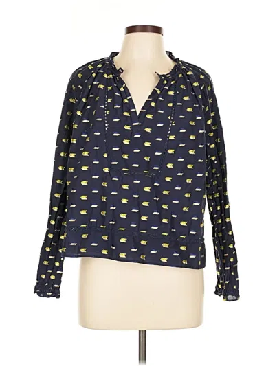 Pre-owned Point Sur Long Sleeve Blouse In Blue