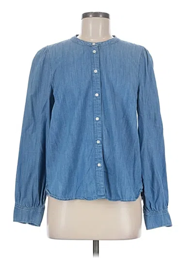 Pre-owned Point Sur Long Sleeve Blouse In Blue