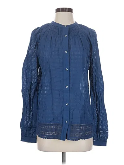 Pre-owned Point Sur Long Sleeve Blouse In Blue