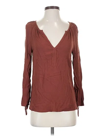 Pre-owned Point Sur Long Sleeve Blouse In Brown