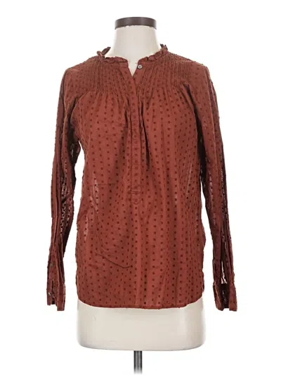 Pre-owned Point Sur Long Sleeve Blouse In Brown