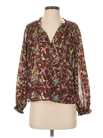 Pre-owned Point Sur Long Sleeve Blouse In Brown