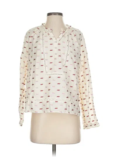 Pre-owned Point Sur Long Sleeve Blouse In Ivory
