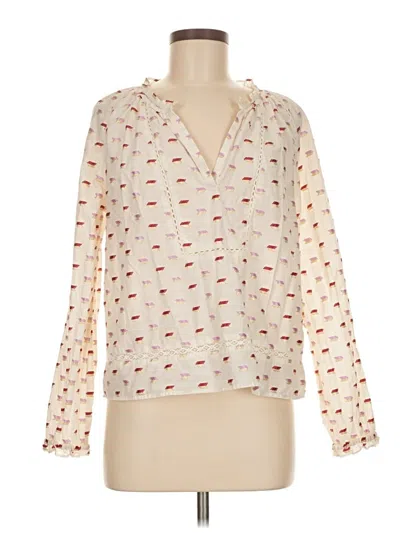 Pre-owned Point Sur Long Sleeve Blouse In Ivory