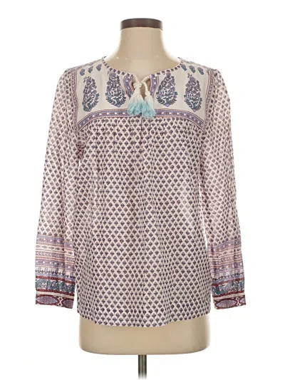 Pre-owned Point Sur Long Sleeve Blouse In Ivory