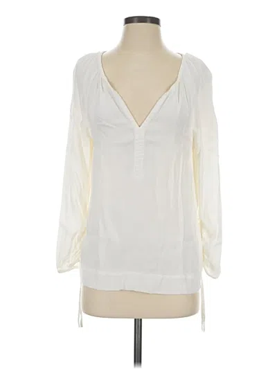 Pre-owned Point Sur Long Sleeve Blouse In Ivory