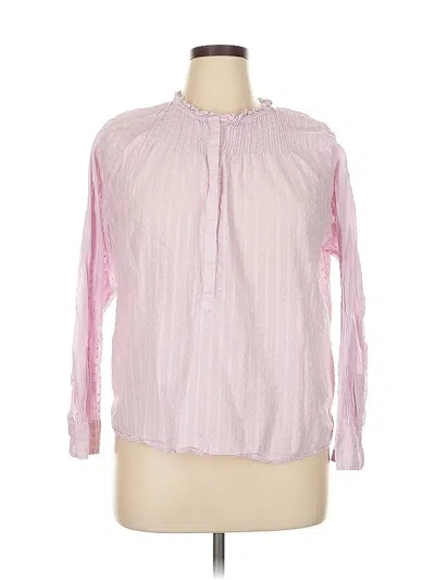 Pre-owned Point Sur Long Sleeve Blouse In Pink