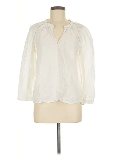 Pre-owned Point Sur Long Sleeve Blouse In White