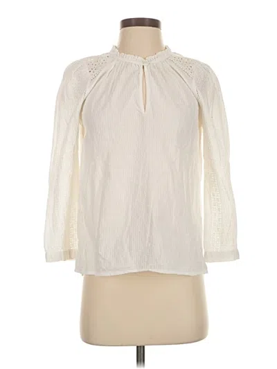 Pre-owned Point Sur Long Sleeve Blouse In White