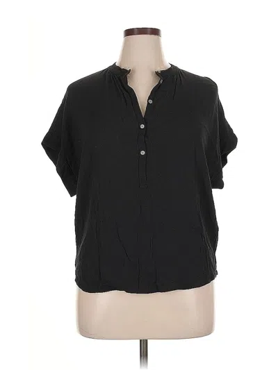 Pre-owned Point Sur Short Sleeve Blouse In Black