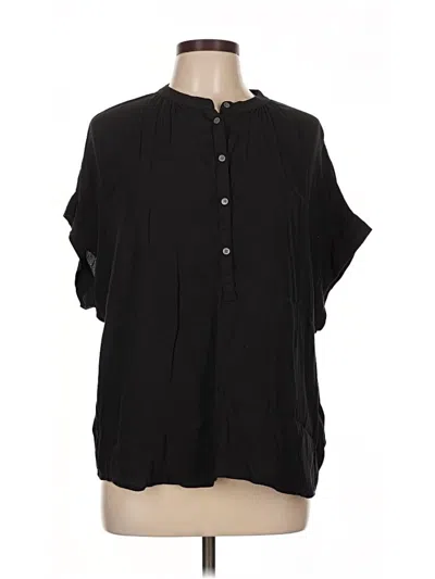 Pre-owned Point Sur Short Sleeve Blouse In Black
