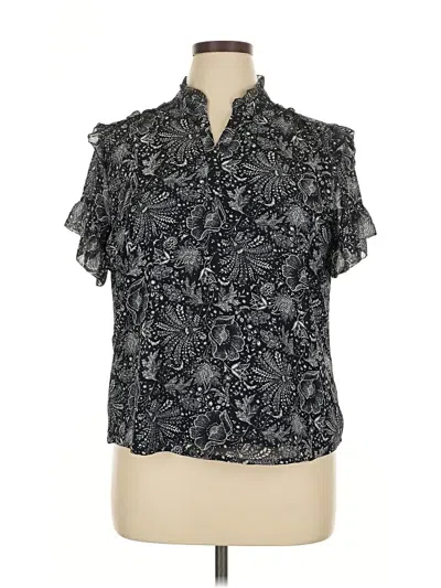 Pre-owned Point Sur Short Sleeve Blouse In Black