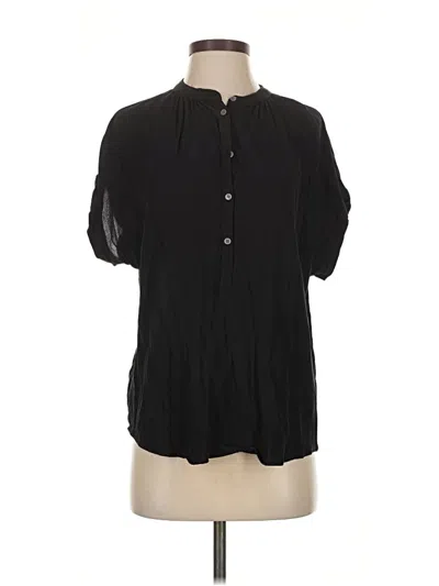 Pre-owned Point Sur Short Sleeve Blouse In Black