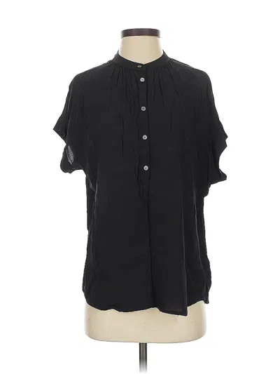 Pre-owned Point Sur Short Sleeve Blouse In Black
