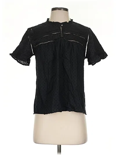 Pre-owned Point Sur Short Sleeve Blouse In Black