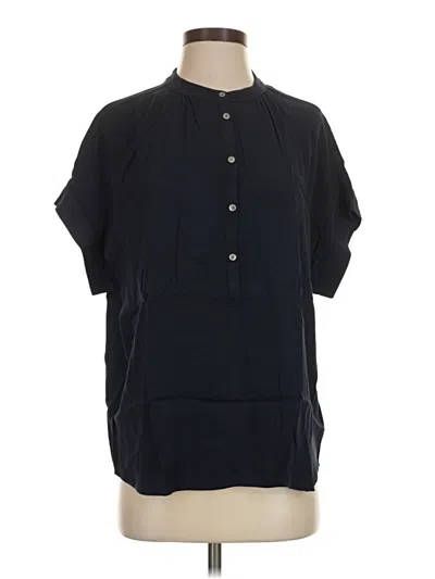 Pre-owned Point Sur Short Sleeve Blouse In Black