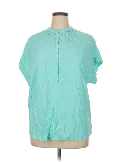 Pre-owned Point Sur Short Sleeve Blouse In Blue