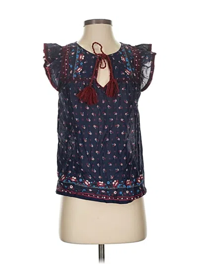 Pre-owned Point Sur Short Sleeve Blouse In Blue