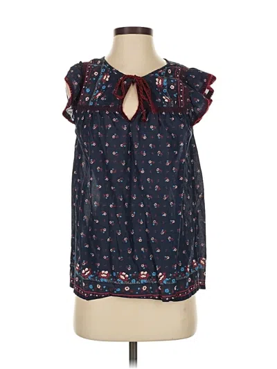 Pre-owned Point Sur Short Sleeve Blouse In Blue