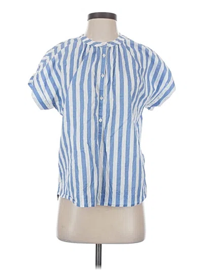 Pre-owned Point Sur Short Sleeve Blouse In Blue