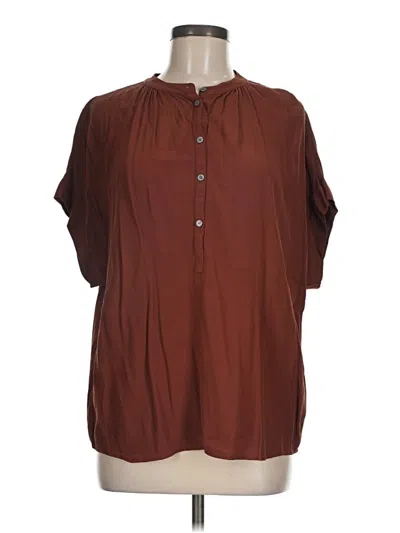 Pre-owned Point Sur Short Sleeve Blouse In Brown