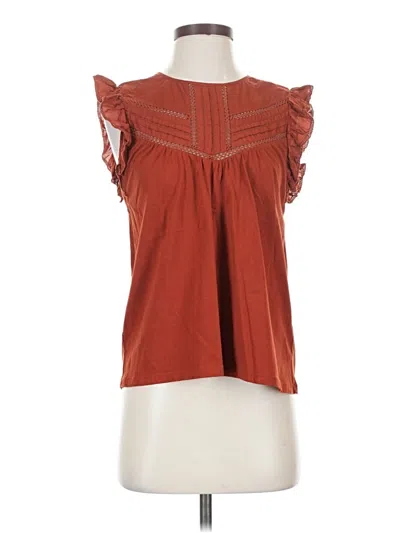 Pre-owned Point Sur Short Sleeve Blouse In Brown