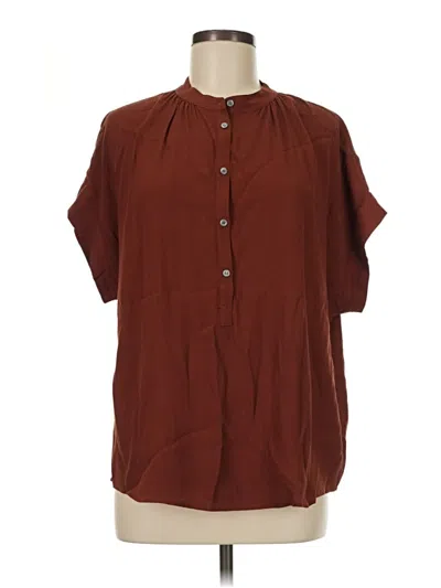 Pre-owned Point Sur Short Sleeve Blouse In Brown