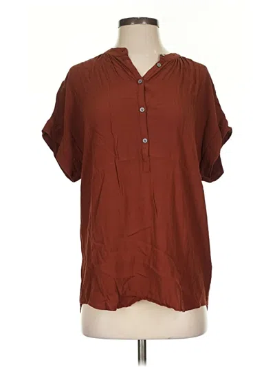 Pre-owned Point Sur Short Sleeve Blouse In Brown
