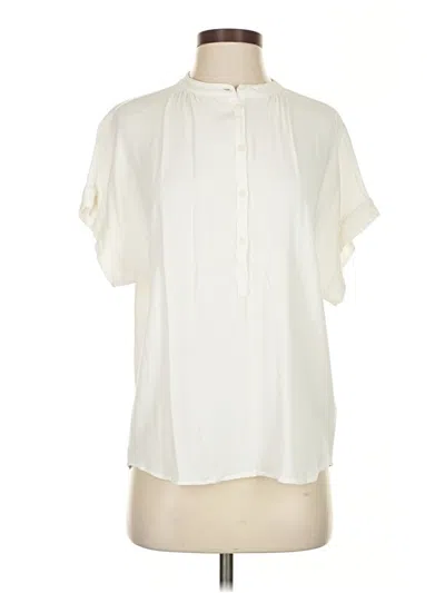 Pre-owned Point Sur Short Sleeve Blouse In Ivory