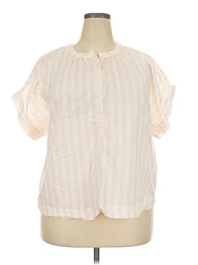 Pre-owned Point Sur Short Sleeve Blouse In Ivory