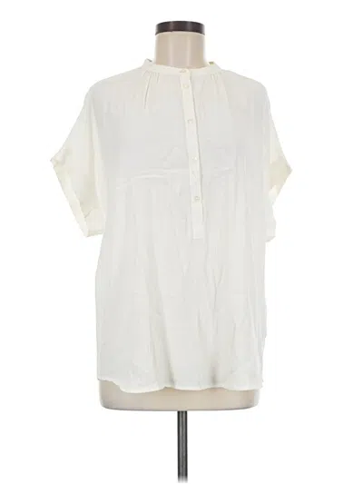 Pre-owned Point Sur Short Sleeve Blouse In Ivory
