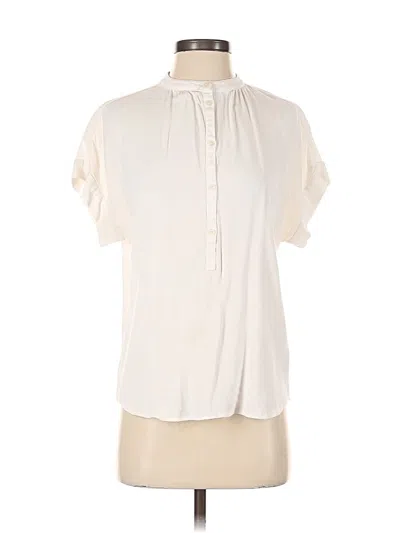 Pre-owned Point Sur Short Sleeve Blouse In White