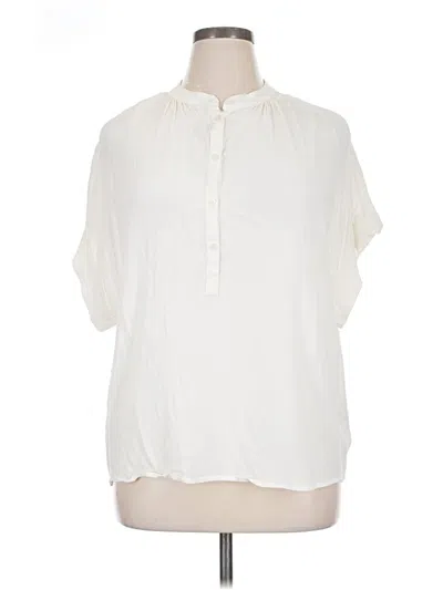 Pre-owned Point Sur Short Sleeve Blouse In White