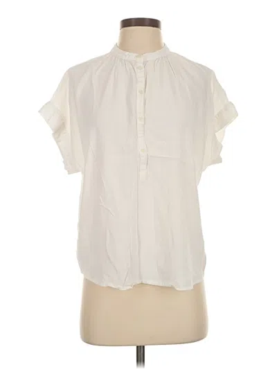 Pre-owned Point Sur Short Sleeve Blouse In White