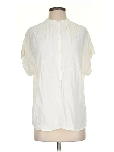 Pre-owned Point Sur Short Sleeve Blouse In White