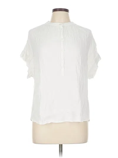 Pre-owned Point Sur Short Sleeve Blouse In White