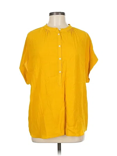 Pre-owned Point Sur Short Sleeve Blouse In Yellow