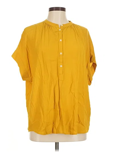 Pre-owned Point Sur Short Sleeve Blouse In Yellow