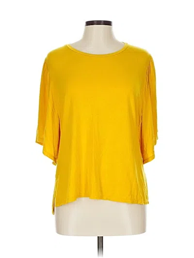 Pre-owned Point Sur Short Sleeve Top Yellow Boatneck Tops