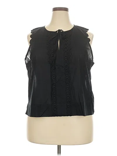 Pre-owned Point Sur Sleeveless Blouse In Black