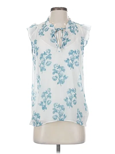 Pre-owned Point Sur Sleeveless Blouse In White