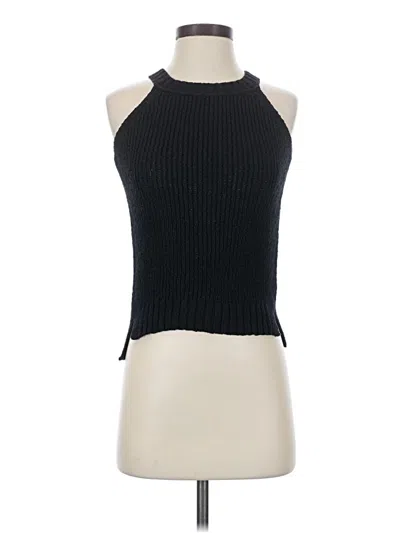 Pre-owned Point Sur Sleeveless Top Black Halter Neckline Tops