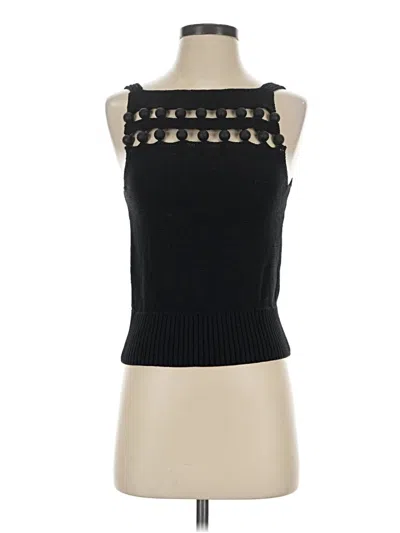 Pre-owned Point Sur Sleeveless Top Black Halter Neckline Tops