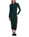 Point Textured Knit Dress In Green