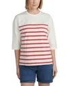 Point Three Quarter Sleeve Tee In White
