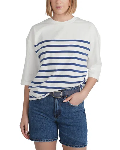 Point Three Quarter Sleeve Tee In Blue