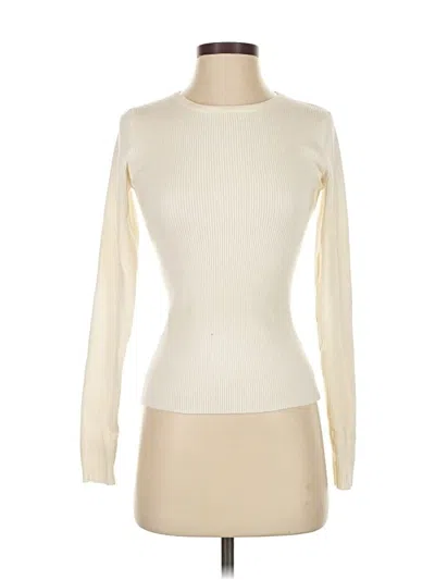 Pre-owned Point Turtleneck Sweater In White